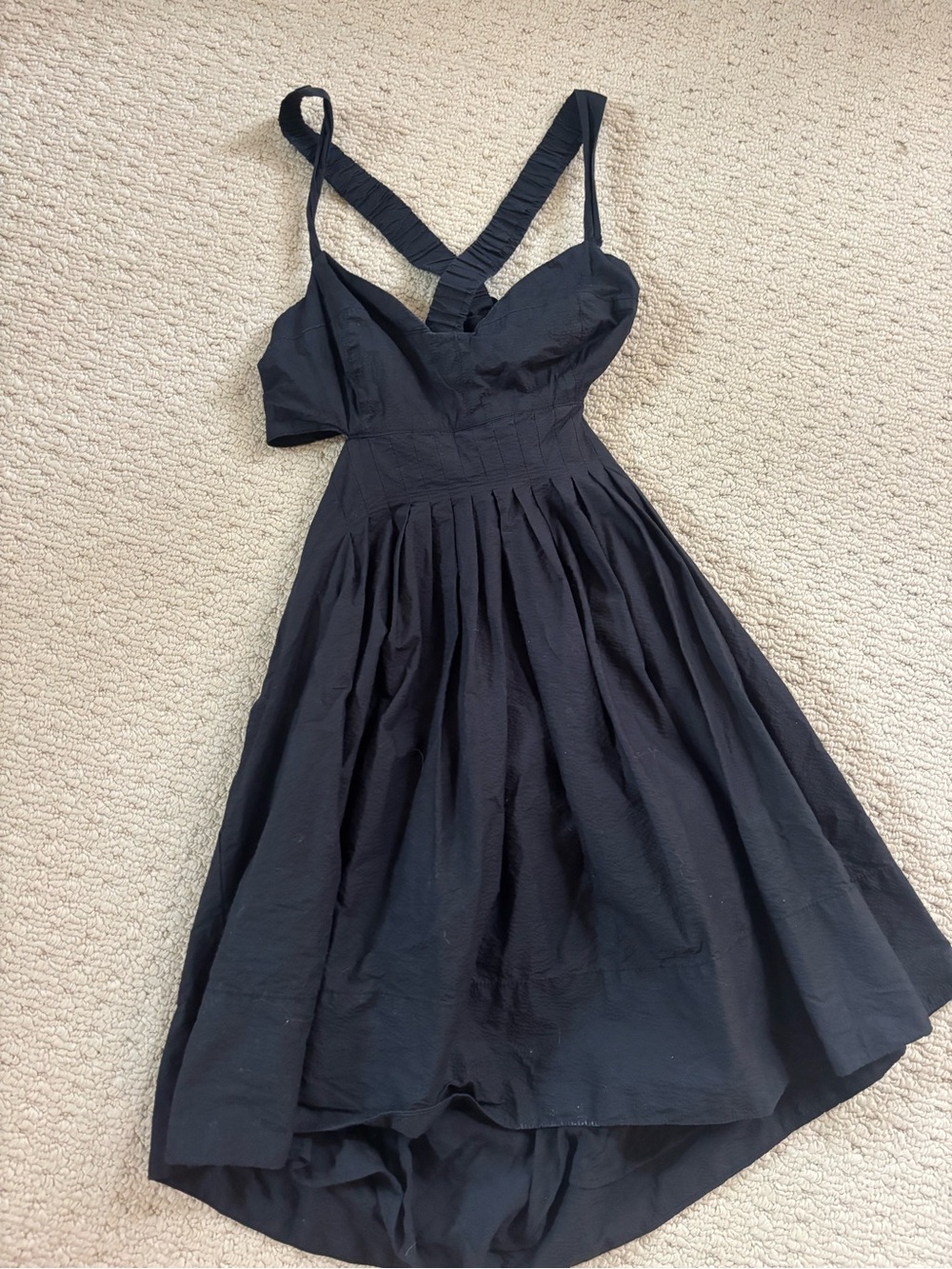 Black Dress with open back and pockets